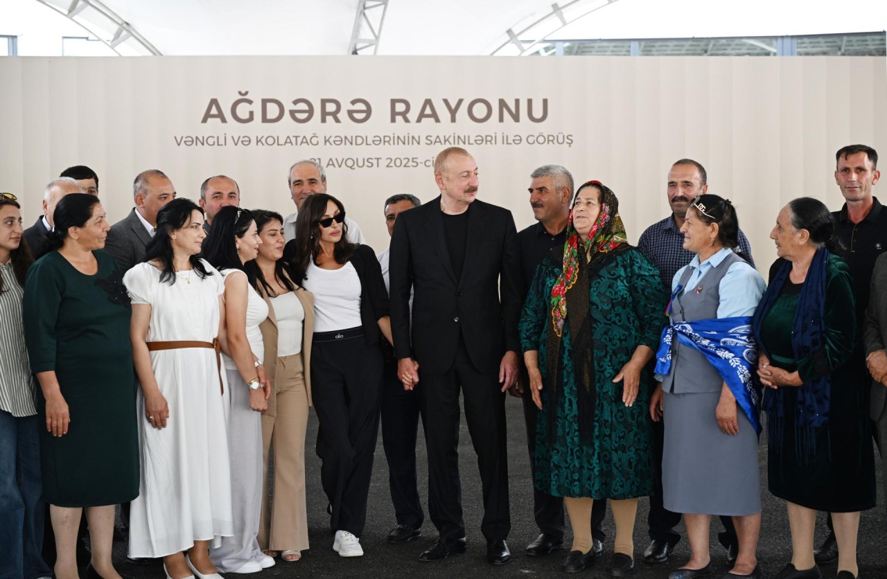 İlham Əliyev və birinci xanım Ağdərədə sakinlərlə görüşdü - YENİLƏNİB (FOTOLAR)