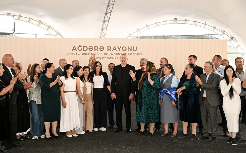 İlham Əliyev və birinci xanım Ağdərədə sakinlərlə görüşdü - YENİLƏNİB (FOTOLAR)