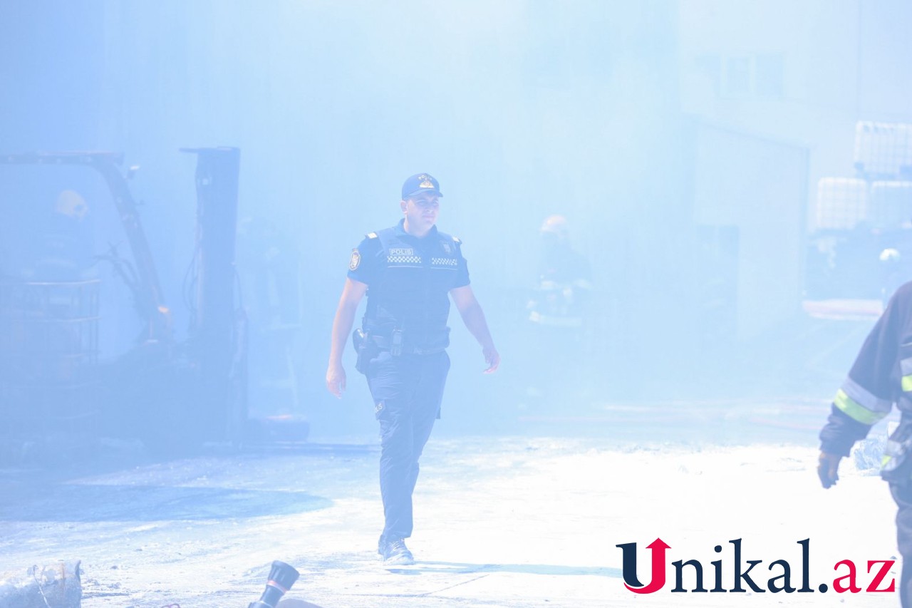 Boya zavodundakı yanğın yerindən son görüntü - VİDEO+FOTOLAR