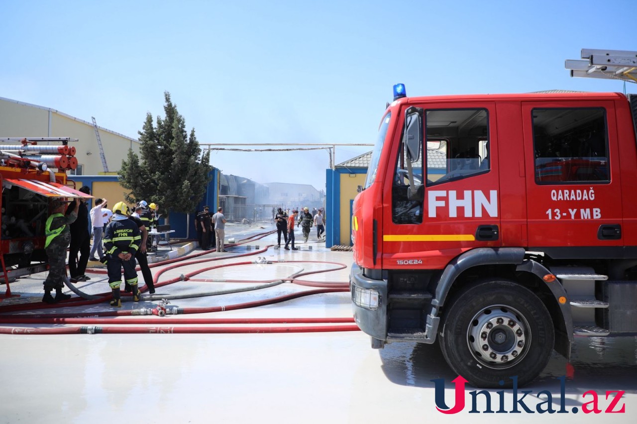Boya zavodundakı yanğın yerindən son görüntü - VİDEO+FOTOLAR