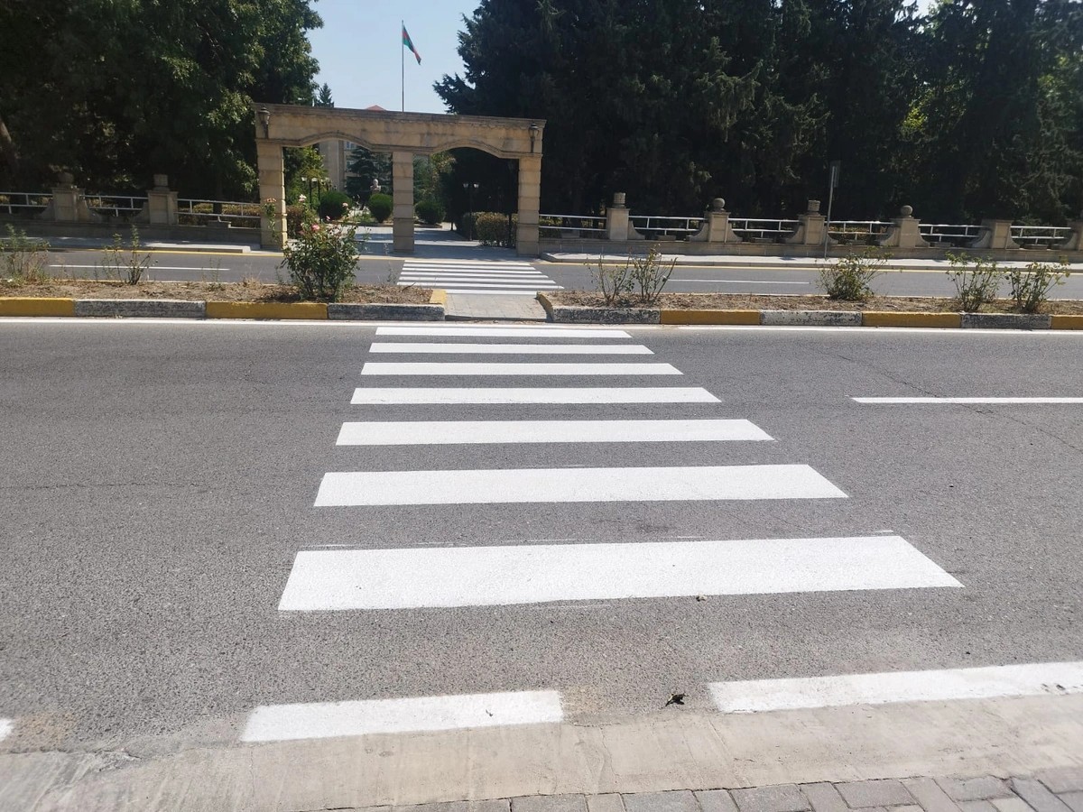 Şabranda yol nişanlanma işləri həyata keçirilib - FOTOLAR