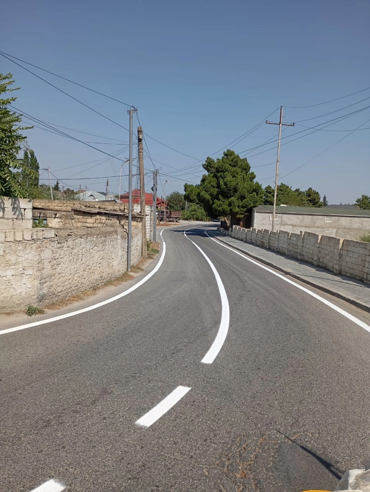 Şabranda yol nişanlanma işləri həyata keçirilib - FOTOLAR