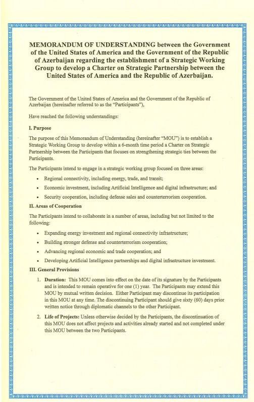 Dövlət Departamenti üçtərəfli görüşdə imzalanmış sənədləri yaydı - FOTOLAR