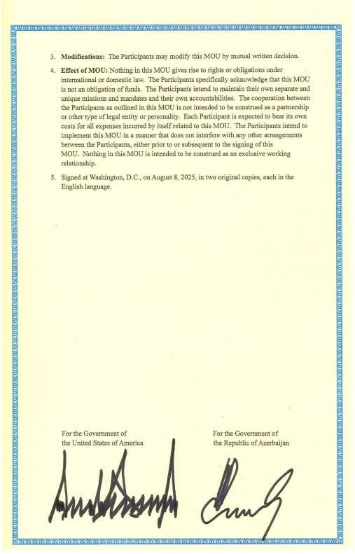 Dövlət Departamenti üçtərəfli görüşdə imzalanmış sənədləri yaydı - FOTOLAR