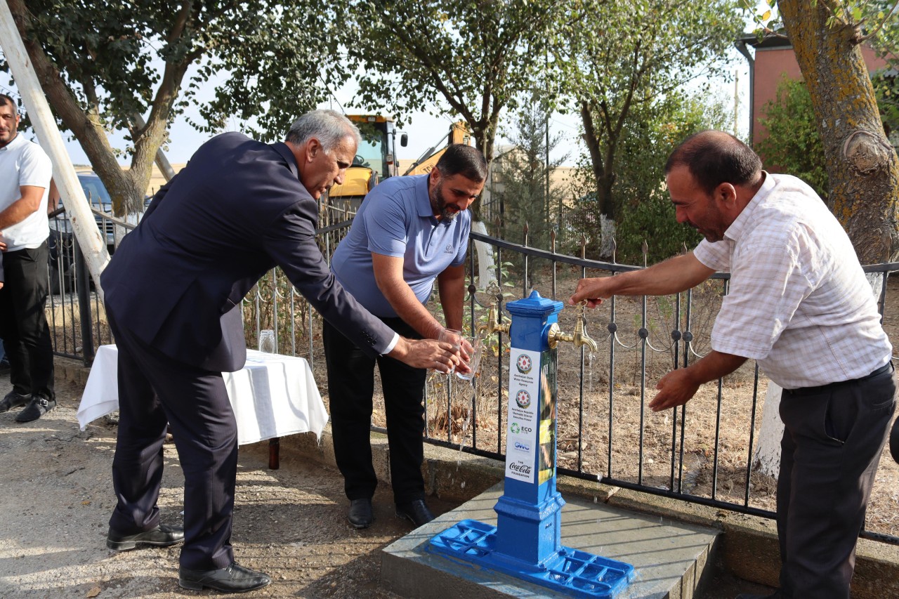 Mərzəndiyyə kəndində içməli su layihəsi həyata keçirilib - FOTOLAR