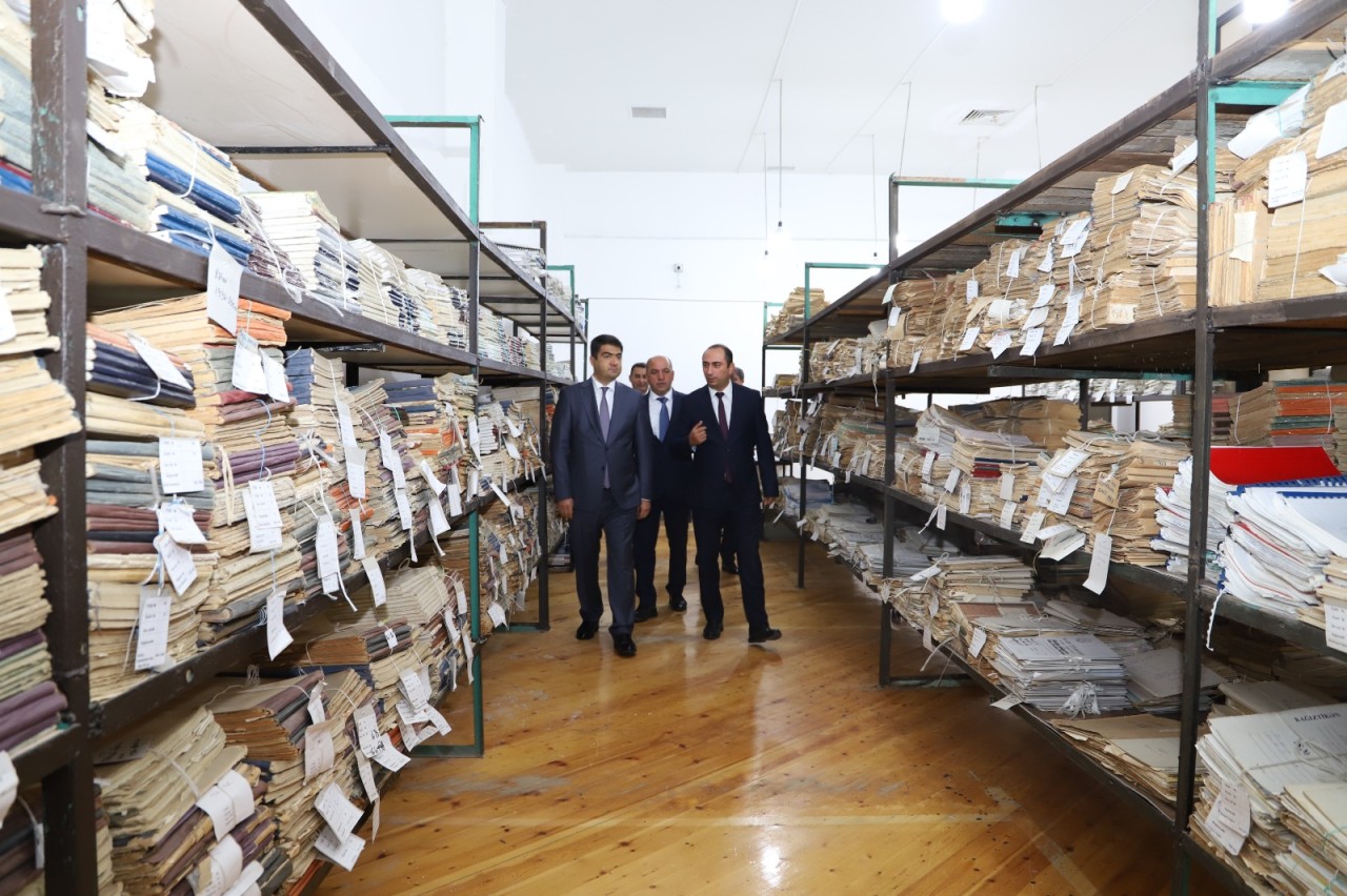 Seymur Orucov Ağstafa Rayon Dövlət Arxiv binasında olub - FOTOLAR