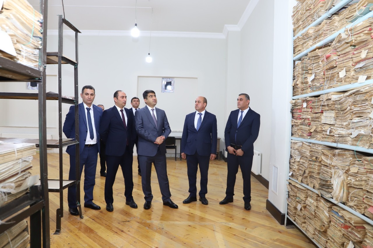 Seymur Orucov Ağstafa Rayon Dövlət Arxiv binasında olub - FOTOLAR