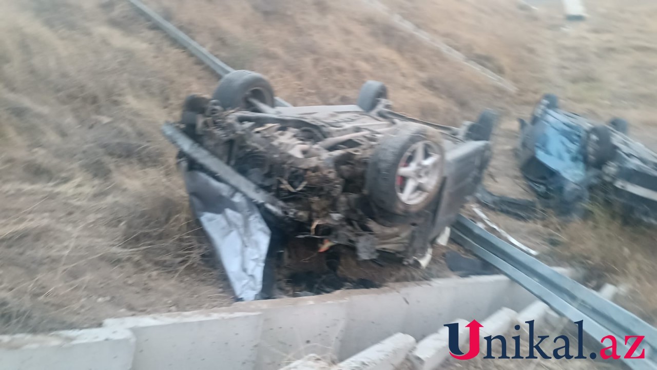 Tovuzda iki avtomobil körpüdən aşıb, xəsarət alanlar var (FOTOLAR)