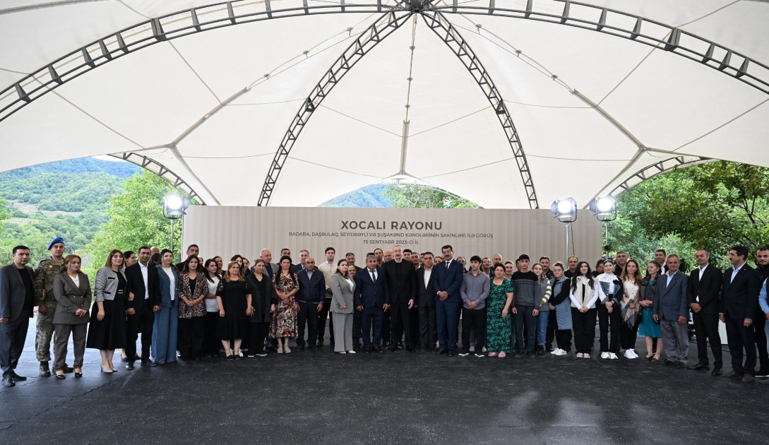 Prezident 4 kəndin sakinləri ilə görüşdü - FOTOLAR (YENİLƏNİB)