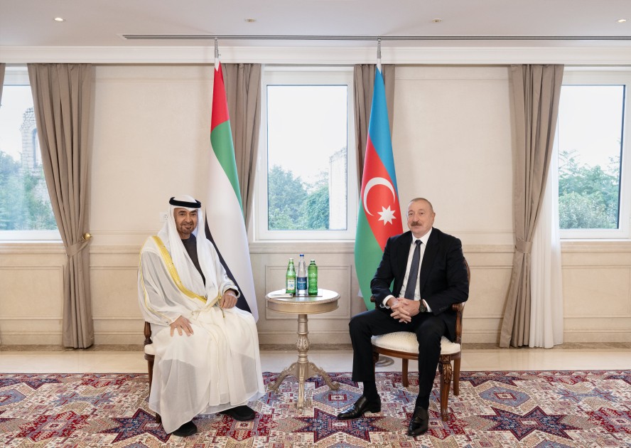 Prezidentlərin təkbətək görüşü oldu - FOTO