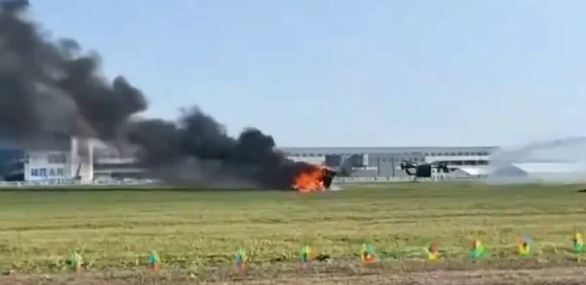 Havada iki avtomobil toqquşdu - FOTO