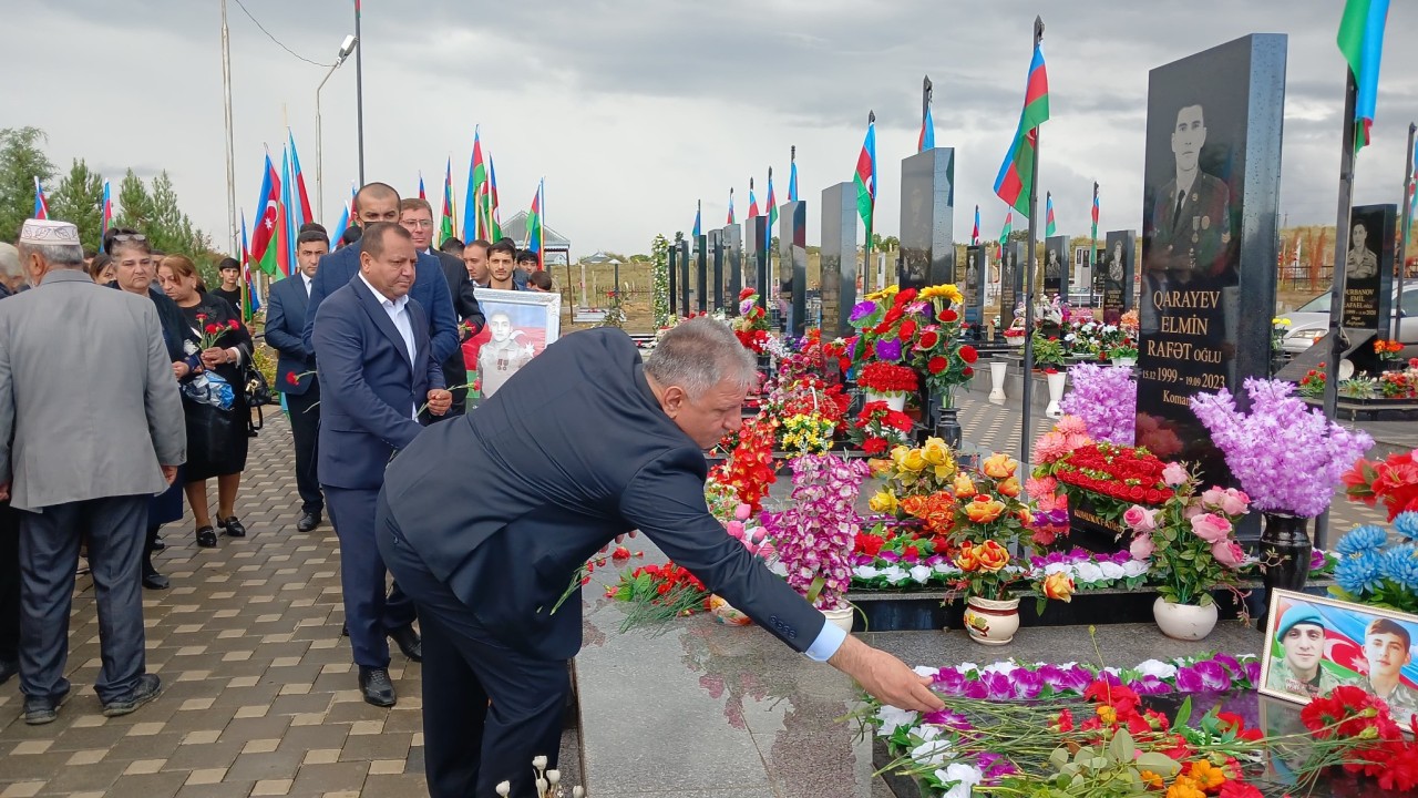 Ağdamda antiterror şəhidlərinin xatirəsi anıldı - FOTOLAR