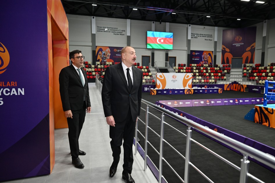 Prezident Yevlax Olimpiya İdman Kompleksinin açılışını edib 