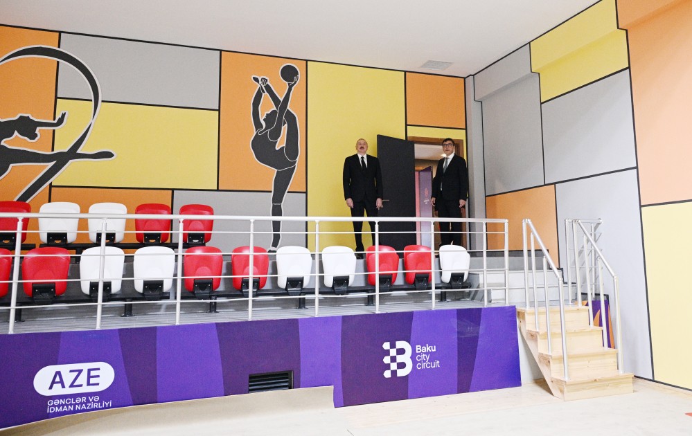 Prezident Yevlax Olimpiya İdman Kompleksinin açılışını edib 