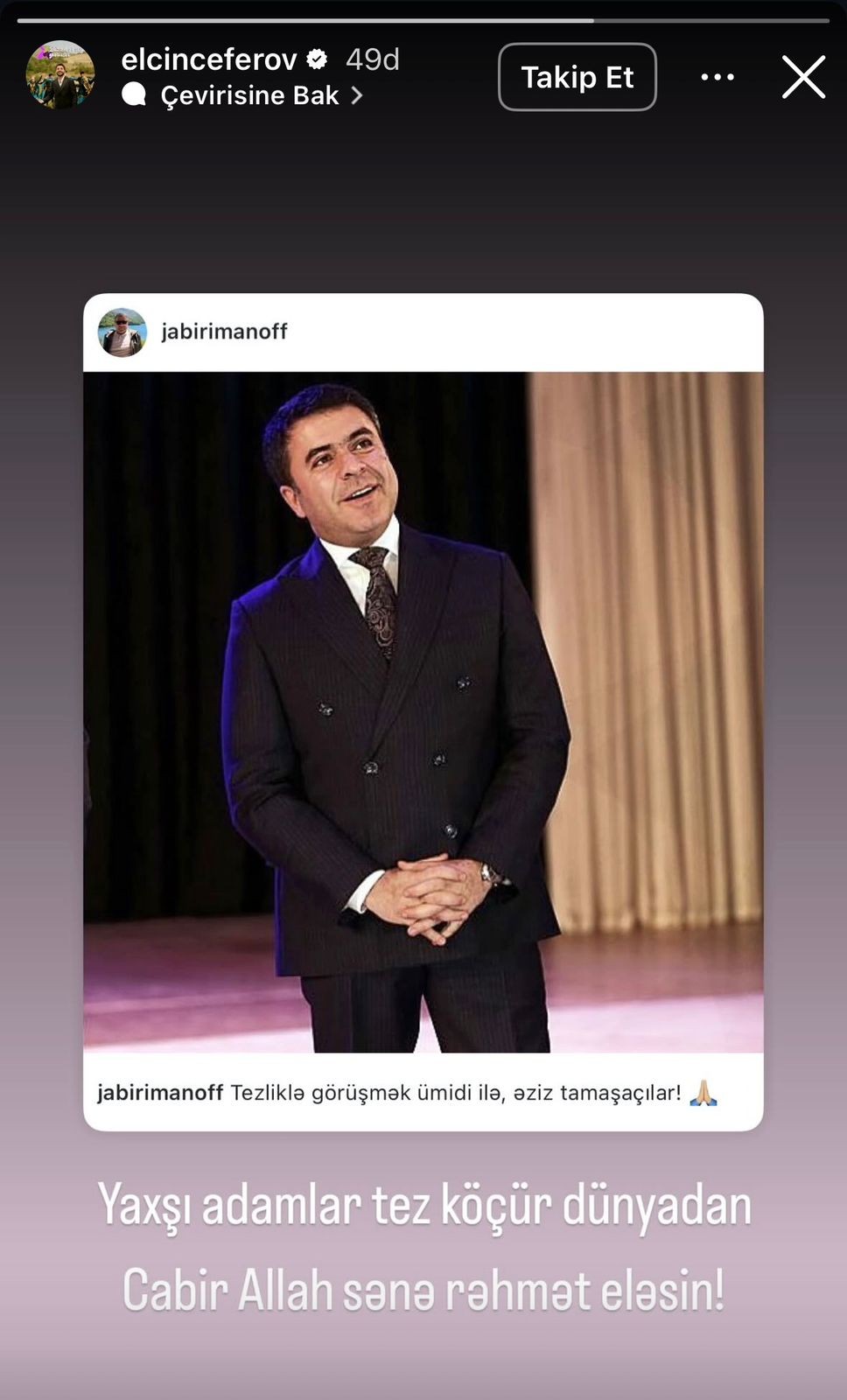 "Dünən bir yerdə toyda idik..." - Cabirdən yazdılar (YENİLƏNİB)