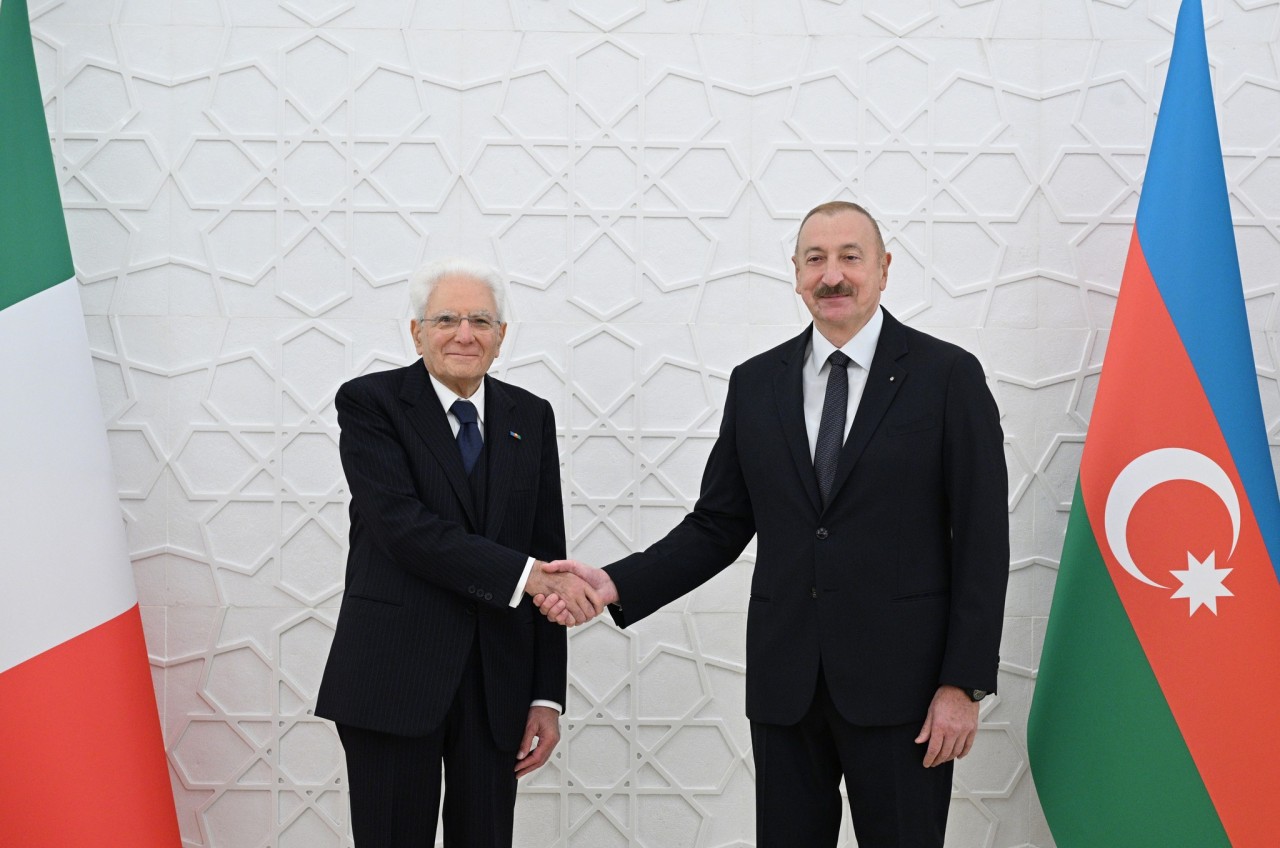 İlham Əliyevin İtaliya Prezidenti ilə təkbətək görüşü keçirilir - FOTOLAR