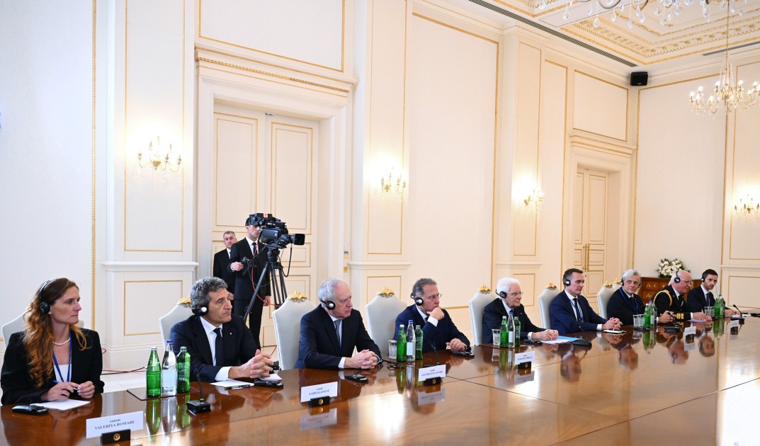 İlham Əliyevin Sercio Mattarella ilə geniş tərkibdə görüşü olub - FOTOLAR