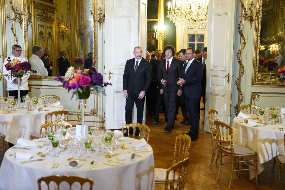 İlham Əliyev Kopenhagendə ziyafətdə iştirak edib - FOTOLAR