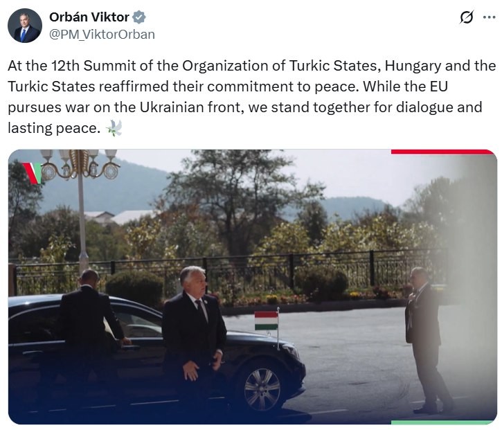 "Aİ müharibədədir, türk ölkələri isə sülhdən danışır" - Orban (FOTO)