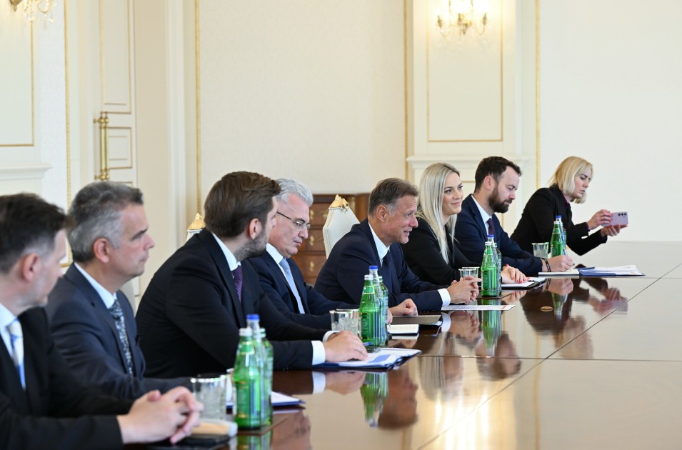 İlham Əliyev Xorvatiya parlamentinin sədrini qəbul edib - FOTOLAR