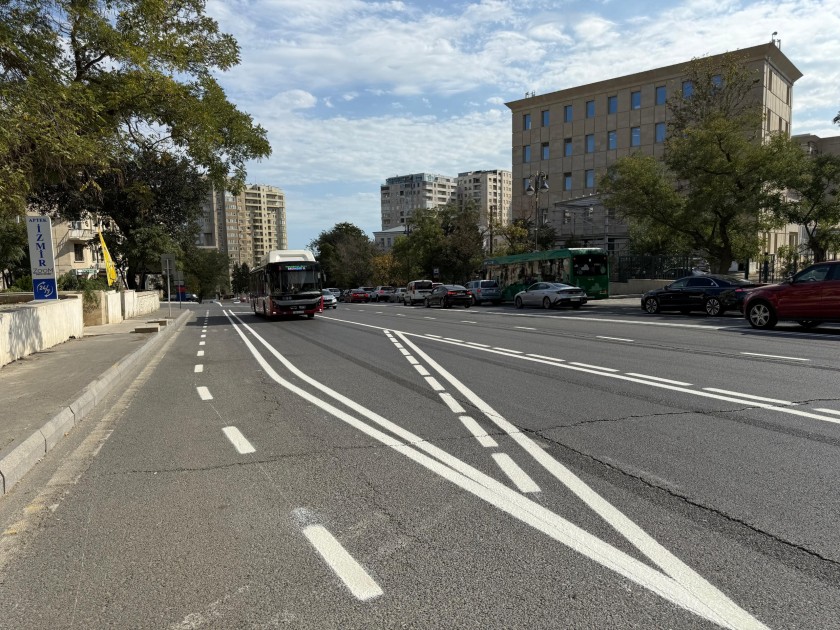 Bu küçədə mikromobillik zolağı təşkil edilir - FOTOLAR