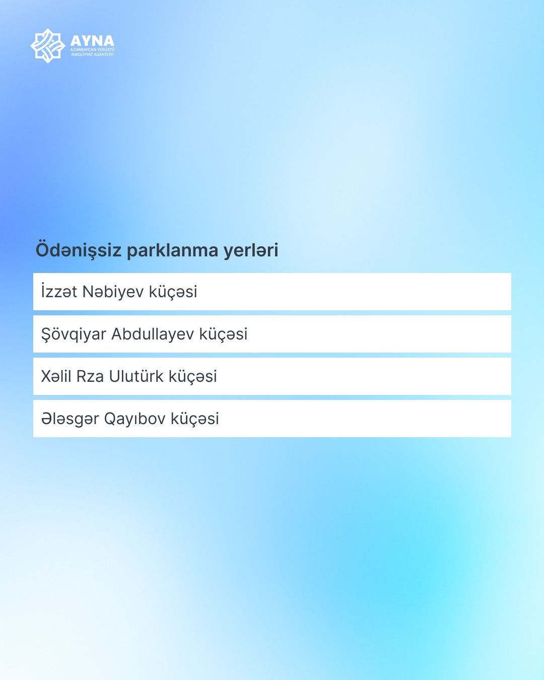 Bakının bu küçələrində də ödənişli parkinq təşkil edildi - SİYAHI