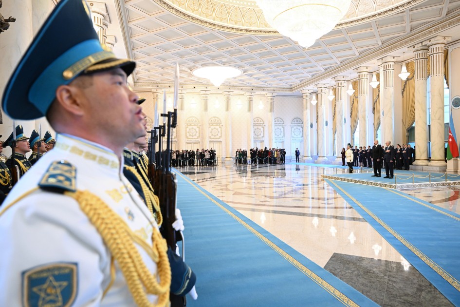 Astanada İlham Əliyevin rəsmi qarşılanma mərasimi oldu - VİDEO+FOTOLAR