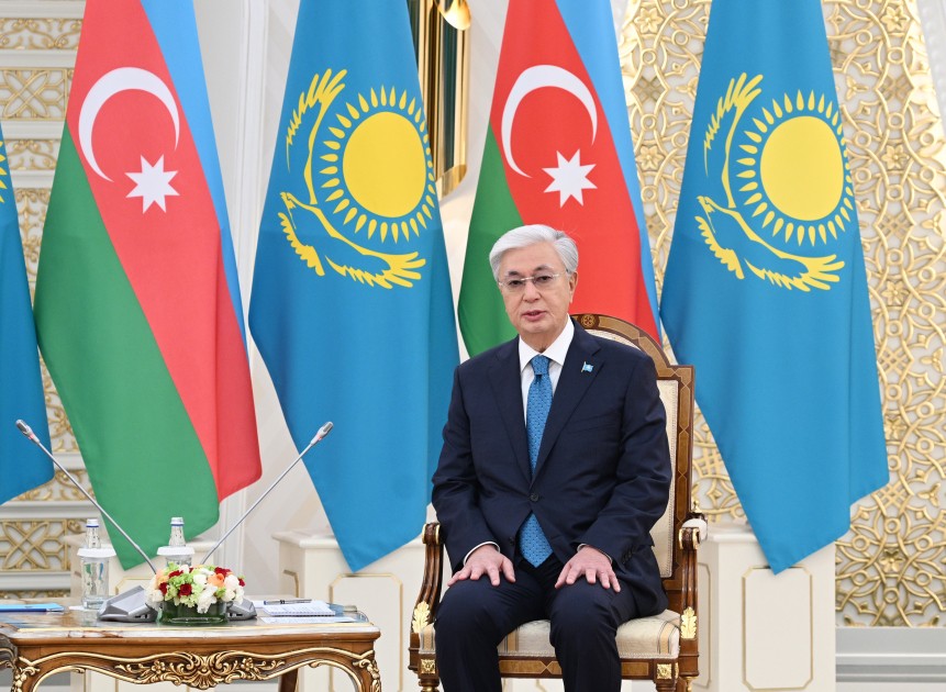 İlham Əliyevin Tokayevlə təkbətək görüşü oldu - FOTOLAR