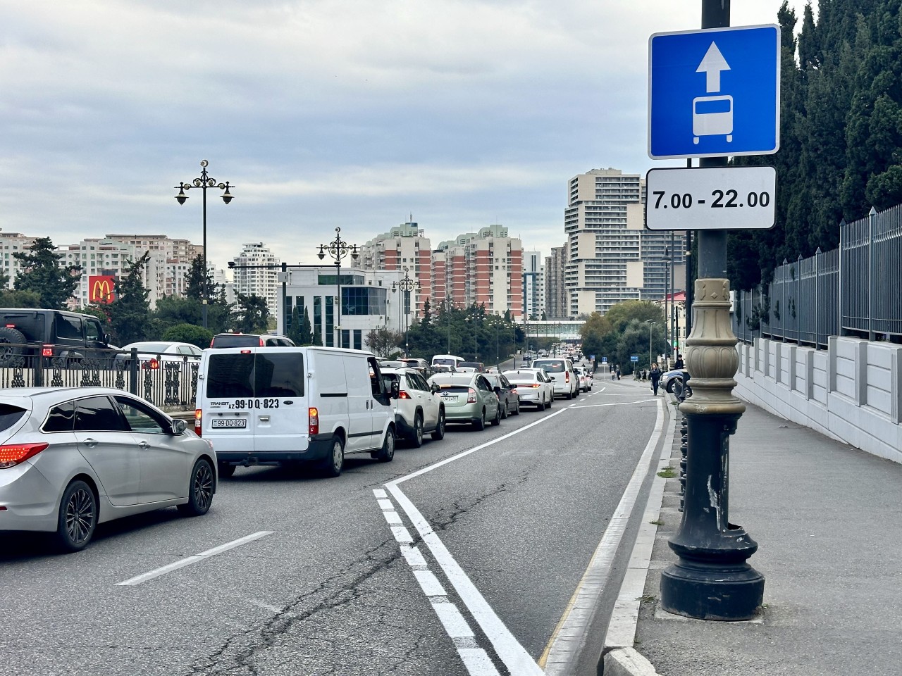 Masazırdan Bakı istiqamətində avtobus zolağı yaradıldı - FOTOLAR
