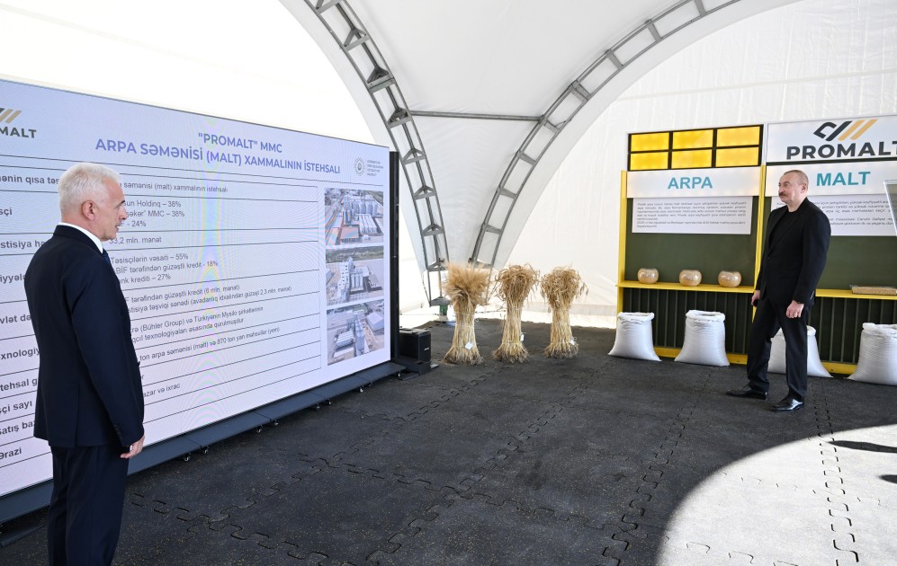 İmişlidə “Promalt” MMC-nin arpa emalı müəssisəsi istifadəyə verildi - FOTOLAR