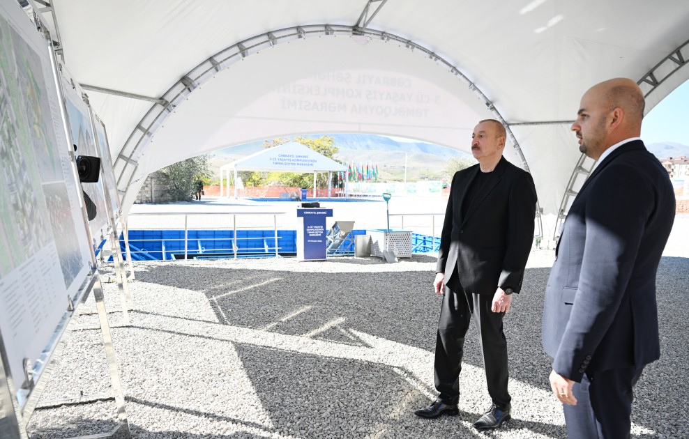 Cəbrayılda ikinci və üçüncü yaşayış komplekslərinin təməli qoyulub - FOTOLAR