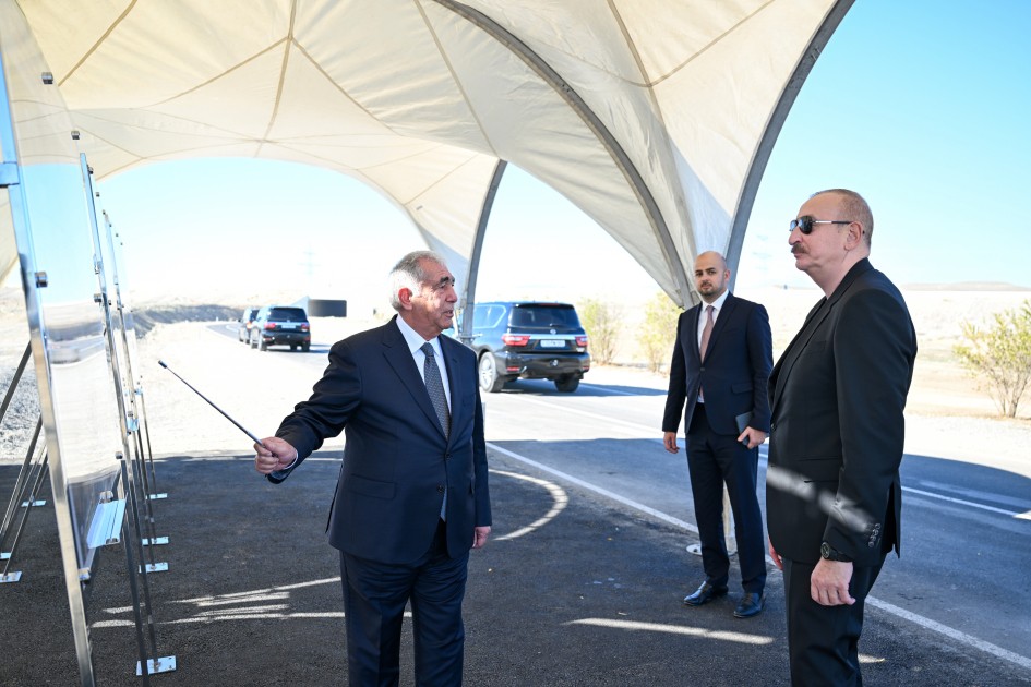 Prezident avtomobil yolunun açılışında - FOTOLAR