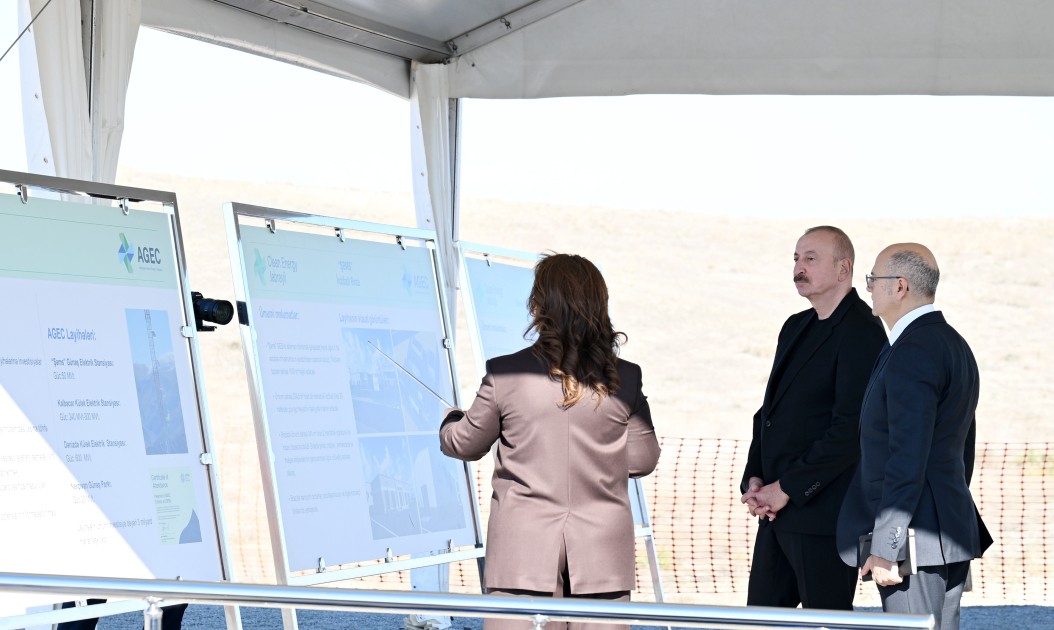 Prezident “Şəms” və “Üfüq” Günəş Elektrik stansiyalarının təməlini qoyub - FOTOLAR