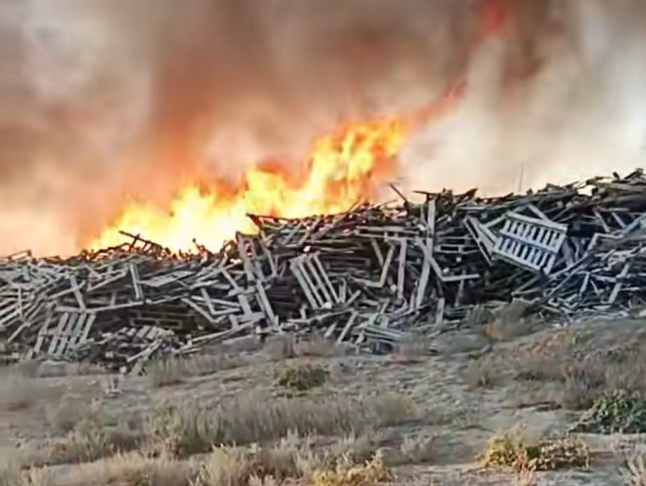 Binəqədidə taxtalar yığılmış ərazidəki yanğın söndürüldü - VİDEO (YENİLƏNİB)
