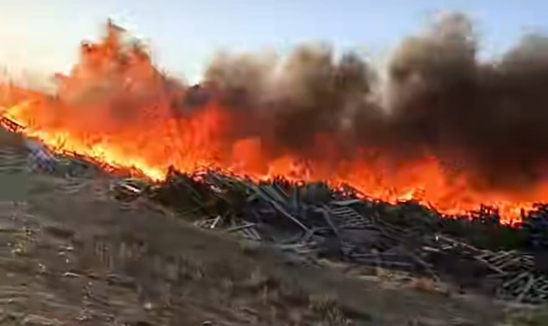 Binəqədidə taxtalar yığılmış ərazidəki yanğın söndürüldü - VİDEO (YENİLƏNİB)