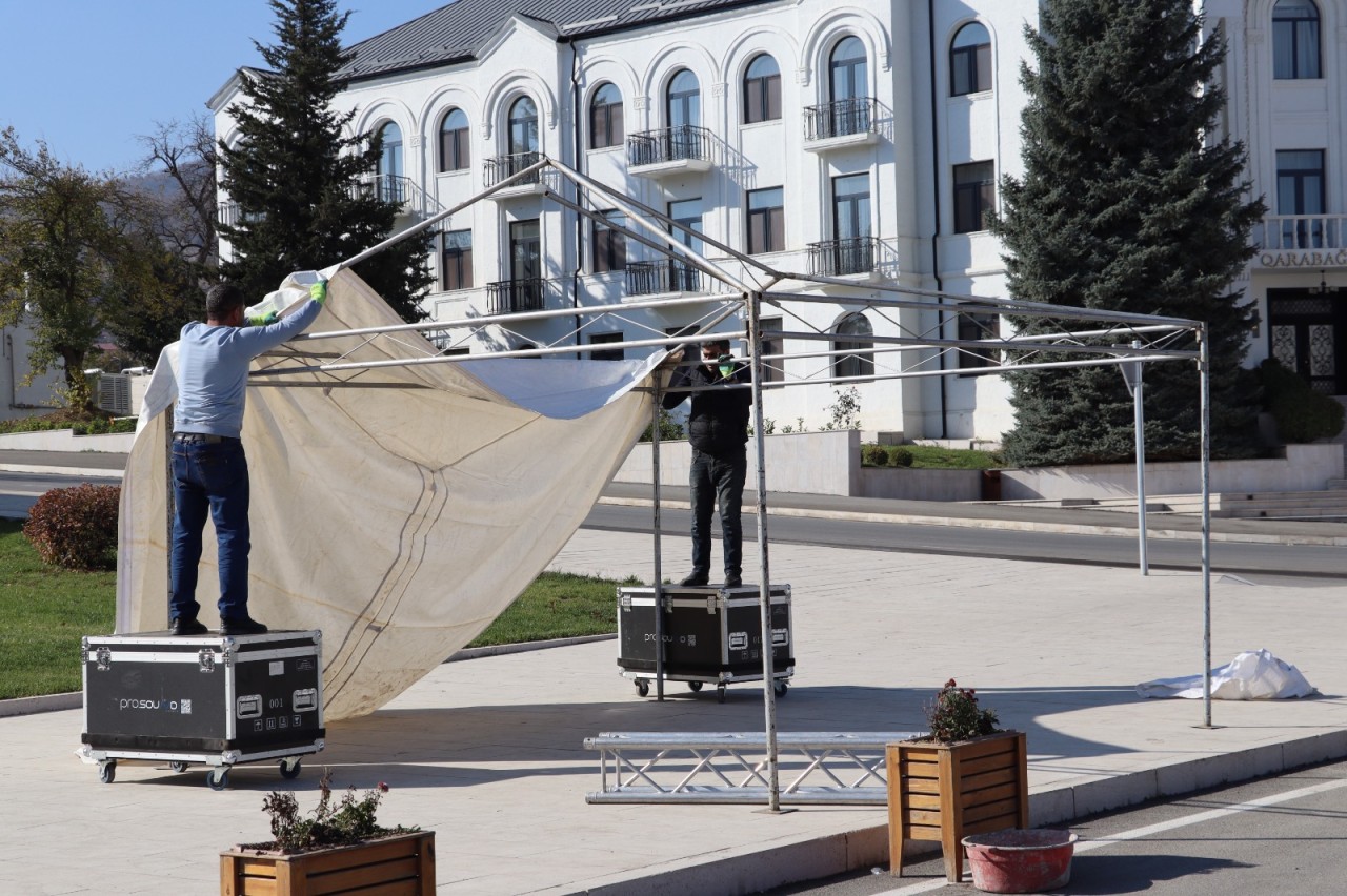 Xankəndi Zəfər Gününə belə hazırlaşır - FOTOLAR