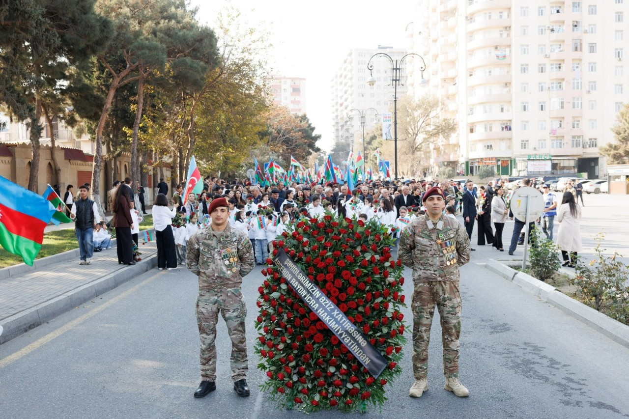Zəfər Günü Abşeron rayonunda coşqu ilə qeyd olunub - FOTOLAR