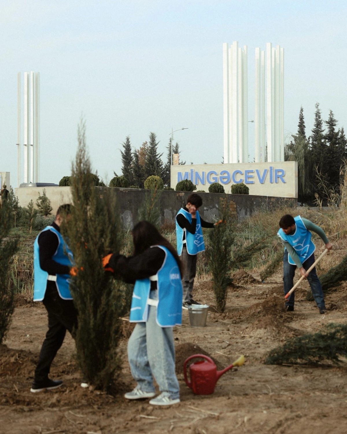 Leyla Əliyeva Mingəçevirdə ekoloji aksiyalarda - FOTOLAR