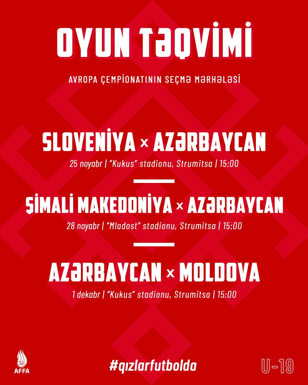 Azərbaycan millisi Avropa çempionatının seçmə mərhələsində iştirak edəcək 