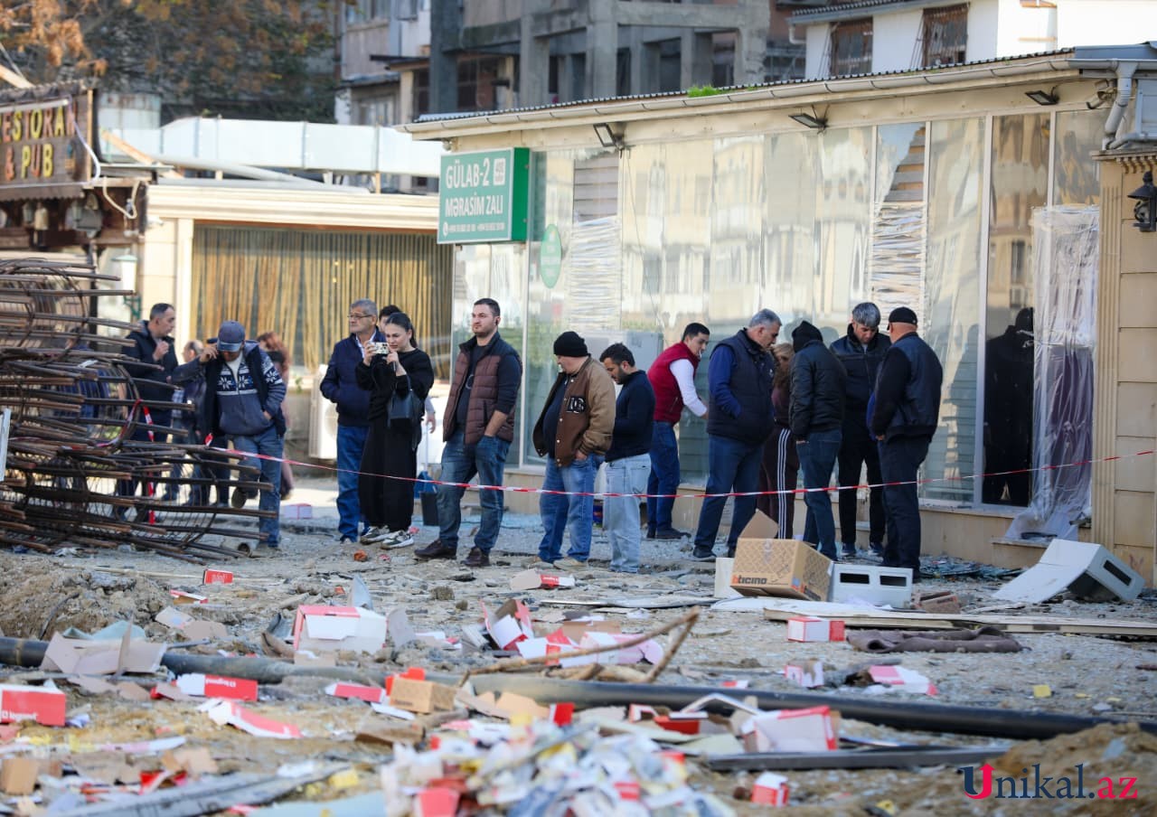 Bakıda partlayış olan ofisdən FOTOLAR