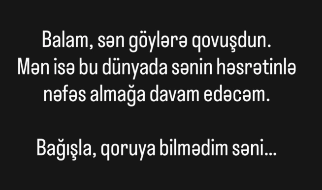 "Bağışla, qoruya bilmədim səni" - Vəkildən təsirli paylaşım