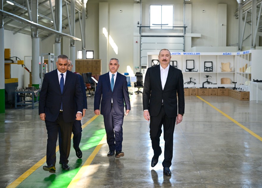 Prezident Ballıcada mebel zavodunun açılışını etdi - FOTOLAR