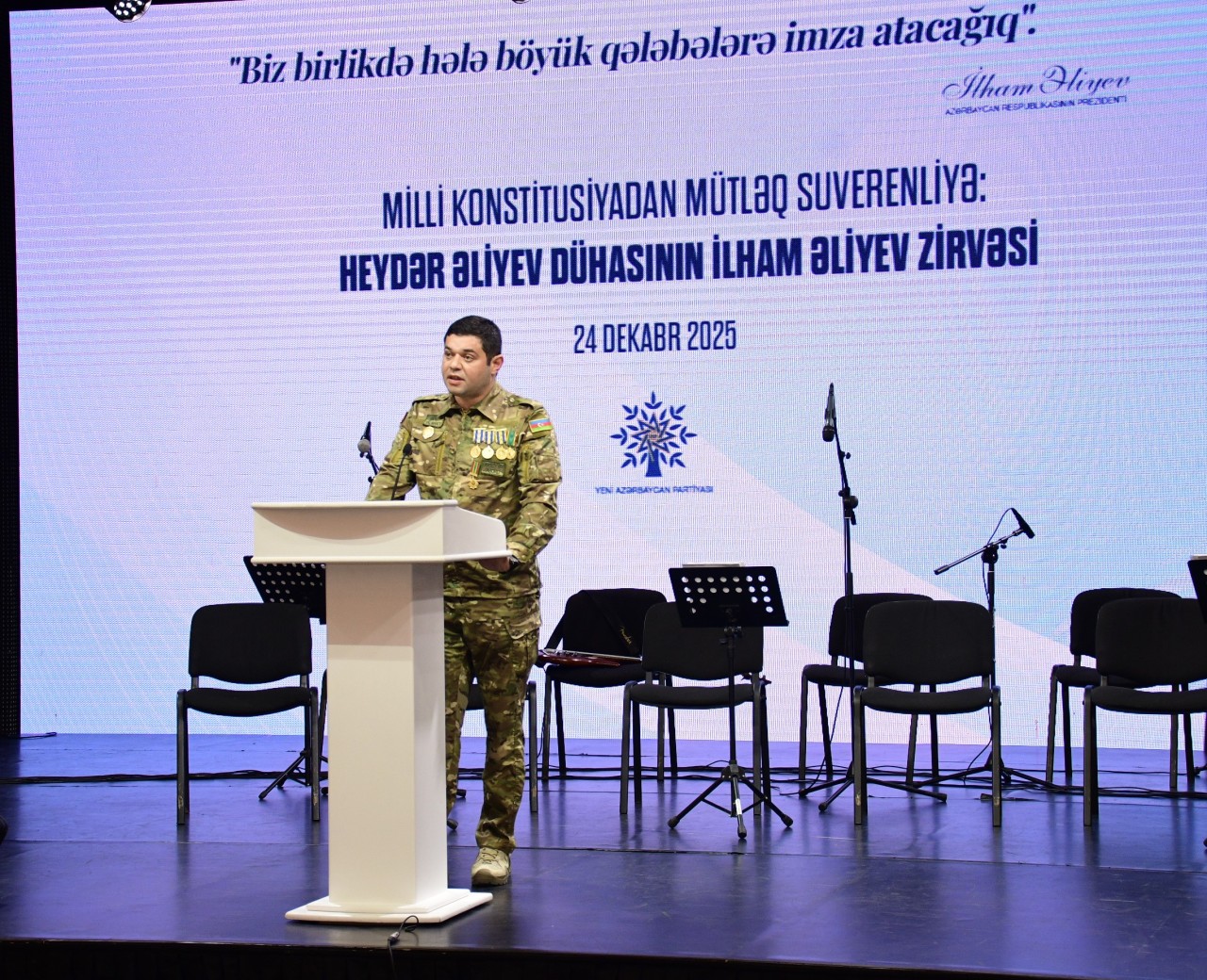 “Milli Konstitusiyadan mütləq suverenliyə: Heydər Əliyev dühasının İlham Əliyev zirvəsi” - FOTOLAR