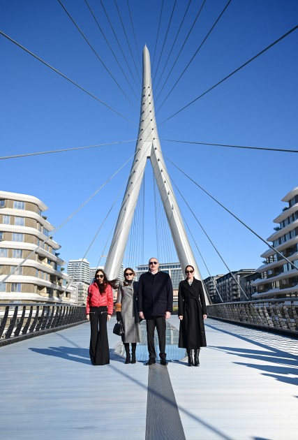 Prezident ailəsi ilə birlikdə “Ağ Şəhər”də açılış etdi - FOTOLAR (YENİLƏNİB)