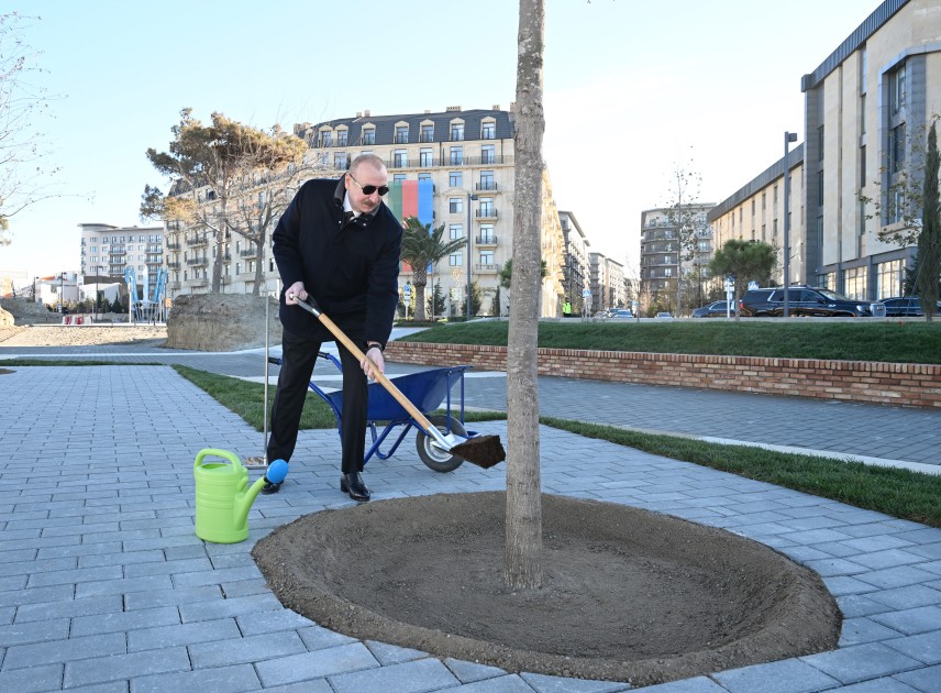 Prezident ailəsi ilə birlikdə “Ağ Şəhər”də açılış etdi - FOTOLAR (YENİLƏNİB)