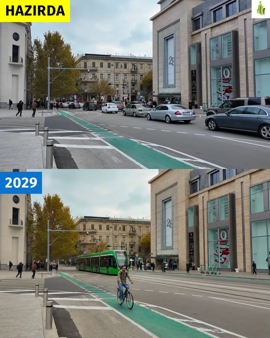 Tramvay “28 Mall”un qarşısından keçəcək - FOTOLAR