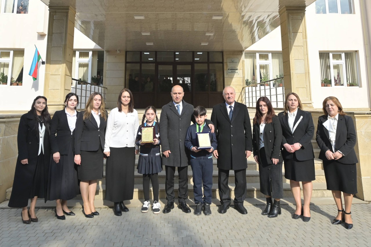 Natiq Qasımovun oxuduğu məktəbdə büstünün açılışı oldu - FOTOLAR