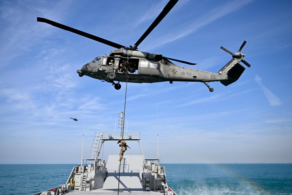 Prezidentlər Əbu-Dabidə birgə təlimi izlədilər - FOTOLAR