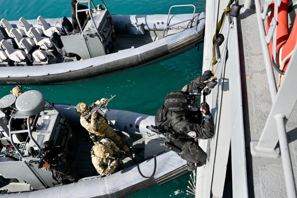 Prezidentlər Əbu-Dabidə birgə təlimi izlədilər - FOTOLAR