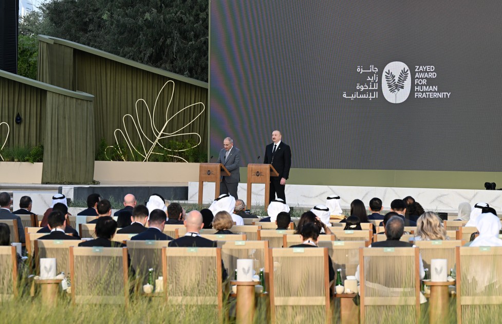 Prezidentə "Zayed İnsan Qardaşlığı Mükafatı" təqdim olundu - VİDEO (YENİLƏNİB)